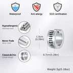 Norse Viking Rune Huggie Hoop Earrings — Two-Tone Steel