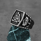 Viking Steel Ring 316L Rune Waterproof Anti-fading
