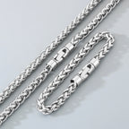 Classic Men's 4/6/8/10mm Wide Link Chain Bracelet Necklace Set for Man 6 Color Available 65CM Long Stainless Steel