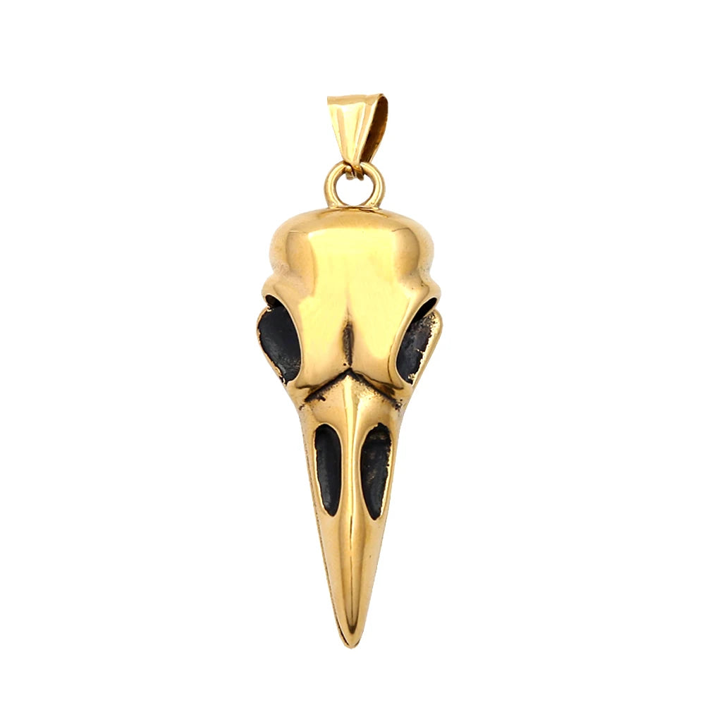 Crow Skull Pendant Necklace — Stainless Steel