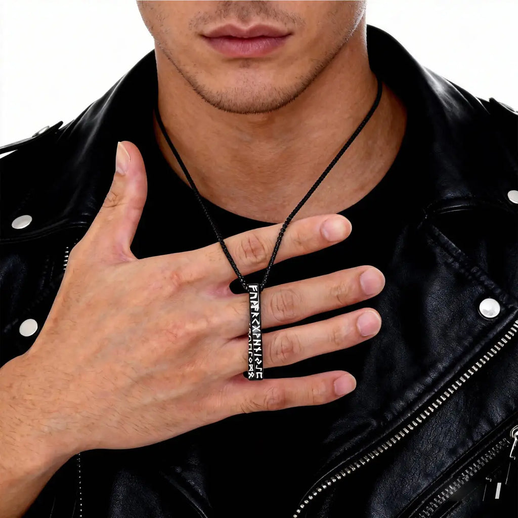 Viking Rune Mobius Pendant Necklace — Stainless Steel
