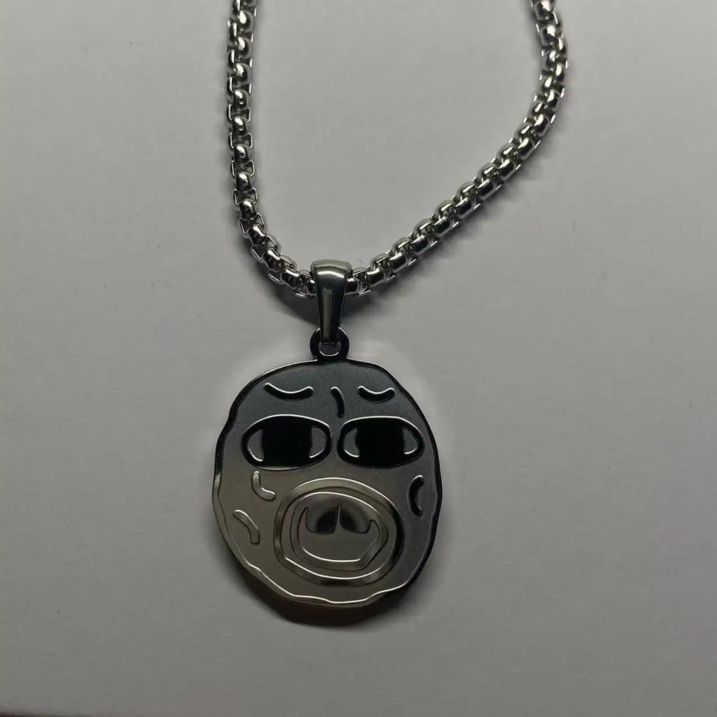 High-quality Stainless Steel Fashionable and Quirky Pendant Necklace for Men, a Hip-Hop Style Personalized Necklace