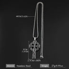 Celtic Knot Cross Pendant Necklace Chain — Stainless Steel