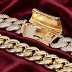 Iced Out Cuban Chain Necklace Stainless Steel 18MM