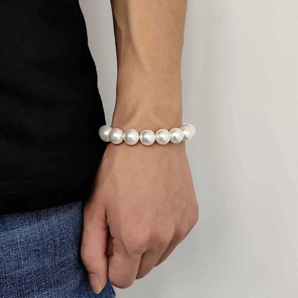 Pearl Bead Bracelet Stainless Steel 6-12MM