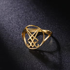 Sigil of Lucifer Amulet Ring — Stainless Steel
