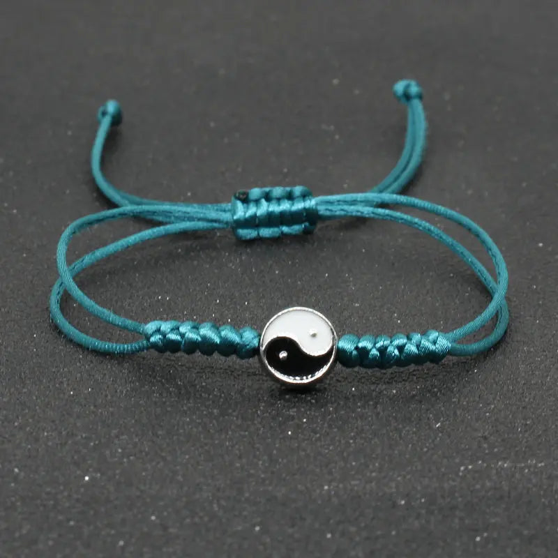 Yin Yang Braided String Bracelet — Adjustable, Multiple Colors