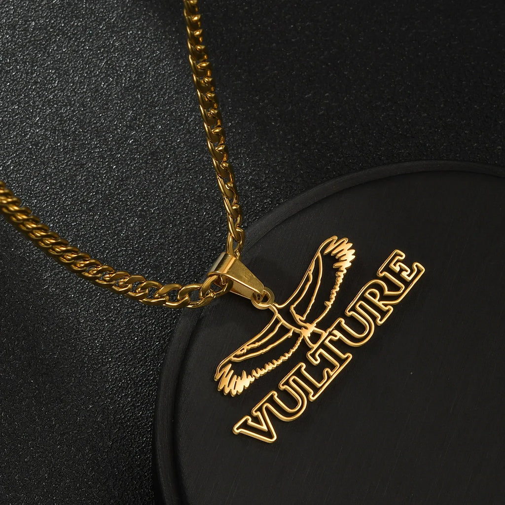 Atoztide Personalized Customized Brand Logo Names Pendant Necklace Stainless Steel Thick Chain for Men Women Jewelry
