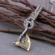 Viking Rune Axe Pendant Necklace — Stainless Steel