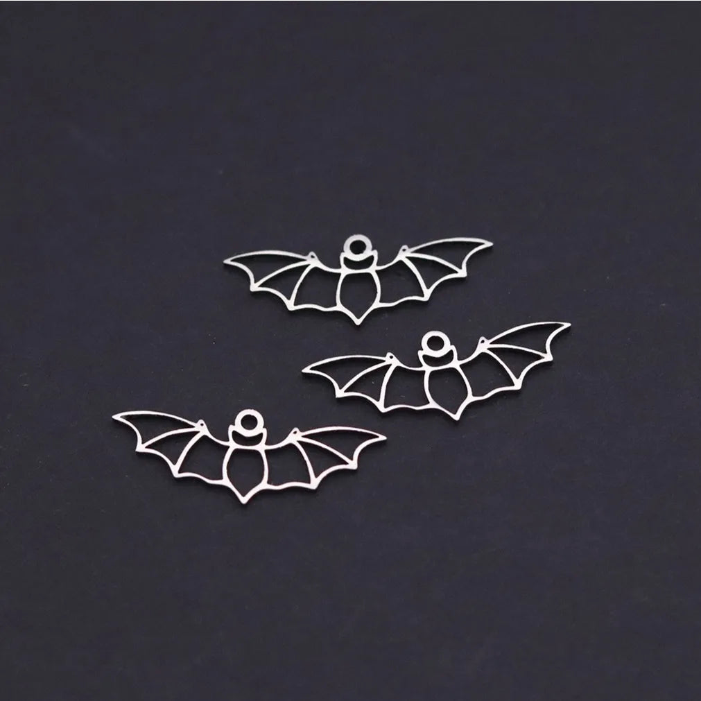 3pcs Gothic Cute Tiny Bat Charms Stainless Steel Pendant for Jewelry Making Necklaces Bracelets Earrings diy Accessories Gift
