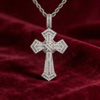 Iced Out Cross Pendant Baguette CZ Jesus