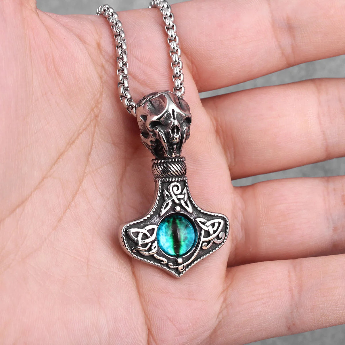 Evil Eye Skull Gothic Punk Men Necklaces Pendants Chain for Boyfriend Male Stainless Steel Jewelry Creativity Gift