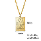 Dawapara Vintage Tarot Card Necklace The Major Arcana Pagan Astrology Talisman Pendants Necklace Stainless Steel Jewelry