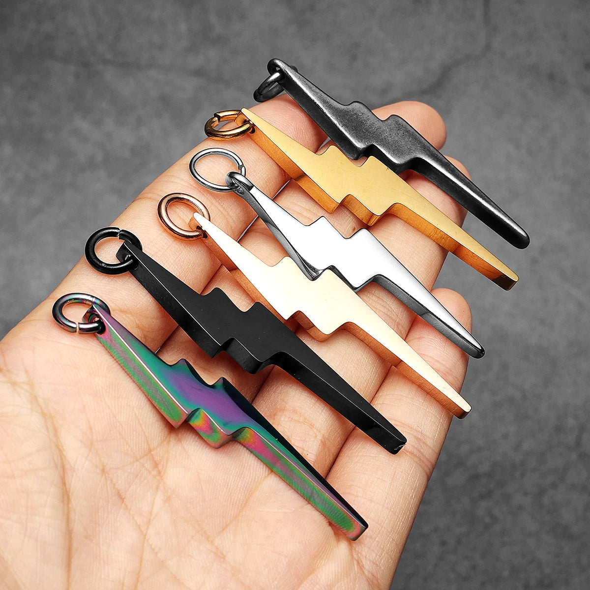 Lightning Minimal Pendant — Stainless Steel