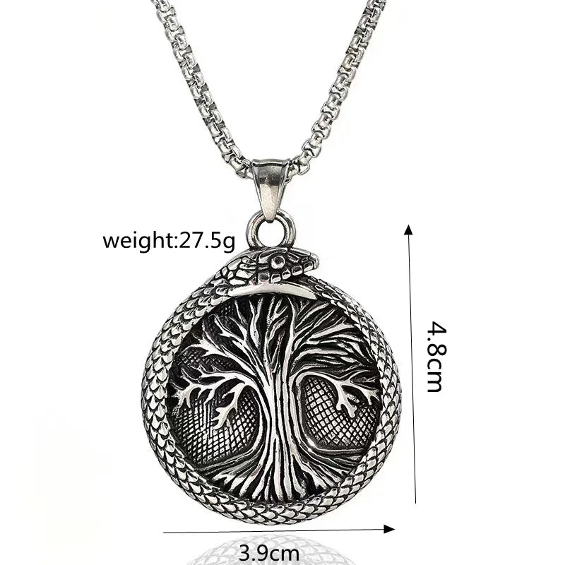 Vintage Viking Tree of Life Pendant Necklace — Two-Tone
