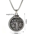 Vintage Viking Tree of Life Pendant Necklace — Two-Tone