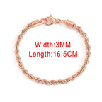 Rope Chain Bracelet 3-4mm — Stainless Steel