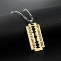 2021 New Fashion Street Hip-Hop Rock Jewerly Men Women Stainless Steel Flame Quenched Razor Blade Pendant Necklaces Punk Jewelry