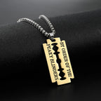 2021 New Fashion Street Hip-Hop Rock Jewerly Men Women Stainless Steel Flame Quenched Razor Blade Pendant Necklaces Punk Jewelry
