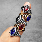 Celtic Knot Gemstone Ring — Stainless Steel