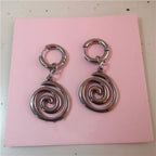 Swirl Hoop Earrings — Stainless Steel
