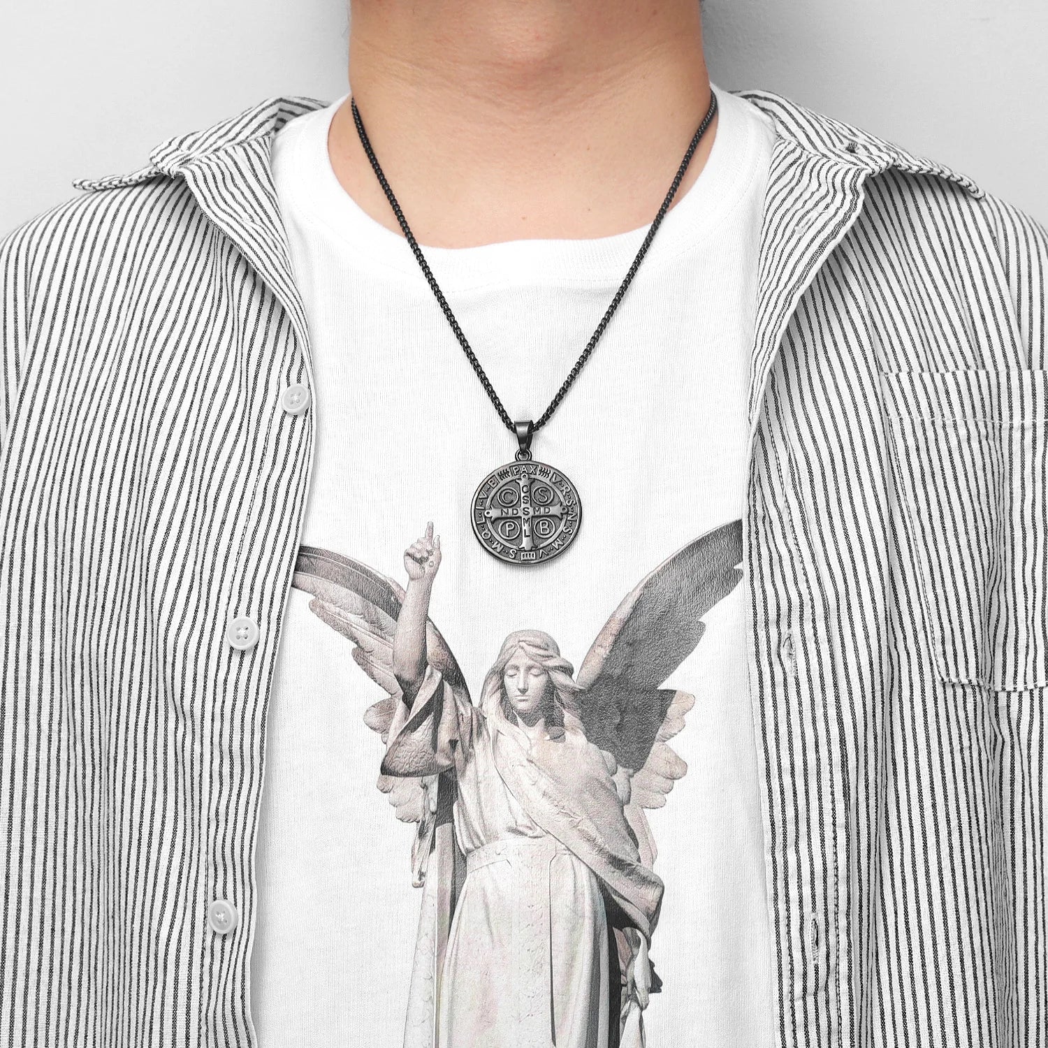 St. Benedict Pendant Necklace — Stainless Steel