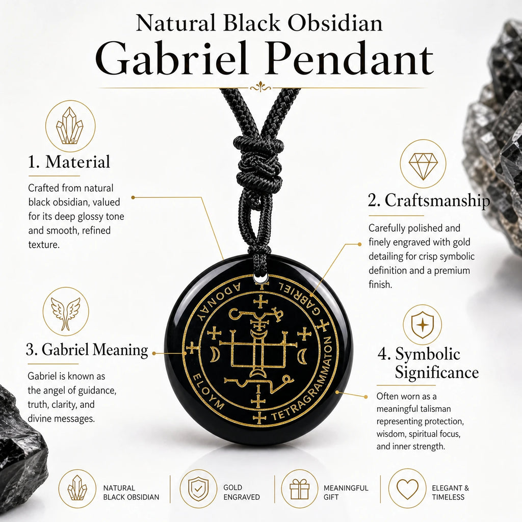 Iced Out Archangel Gabriel Pendant Necklace 30mm