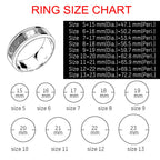 6MM Silver Color Stainless Steel Rotatable Star Rings For Men Women Trendy Male Stylish Punk Metal Ring Spinner Jewelry