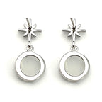 Star Moon Silver Earrings Sterling Zircon Starburst