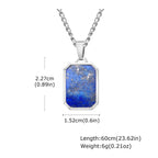 Lapis Lazuli Stone Pendant — Stainless