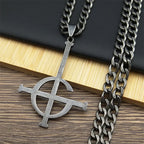 Cross Black Pendant Necklace — Stainless Steel