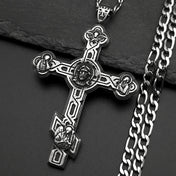 Hiphop Jesus Cross Pendant Necklace For Women Men Stainless Steel Black Retor Vintage Male Christianity Chain Jewelry Gifts