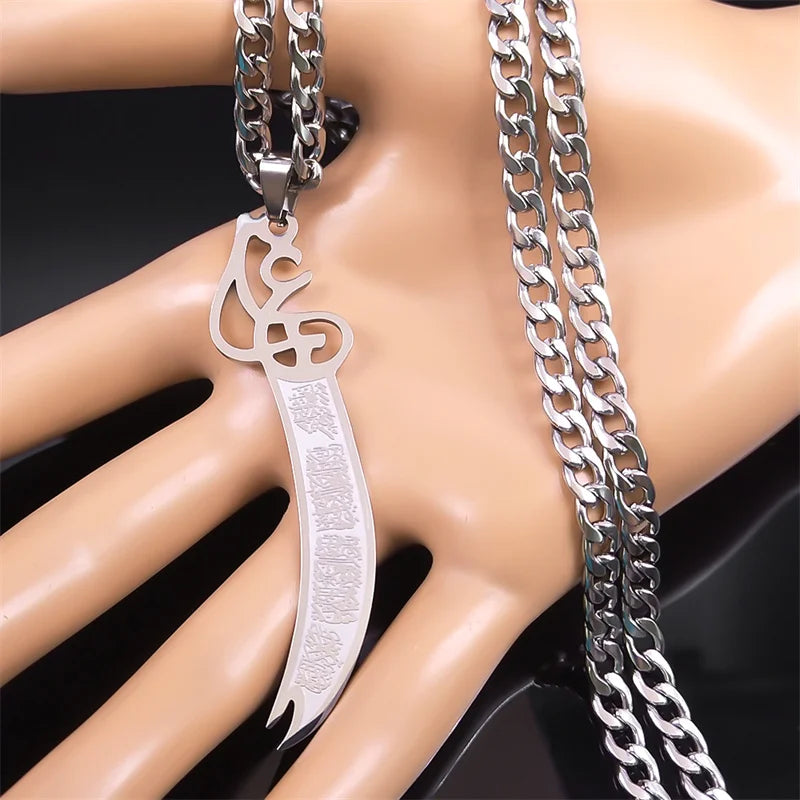 Sword Steel Pendant Islamic Arabic Imam Ali Knife