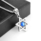 Trendy Mogan David Star Pendant High-Quality Alloy Israel Jewish Star of David Necklace for Men Jewelry