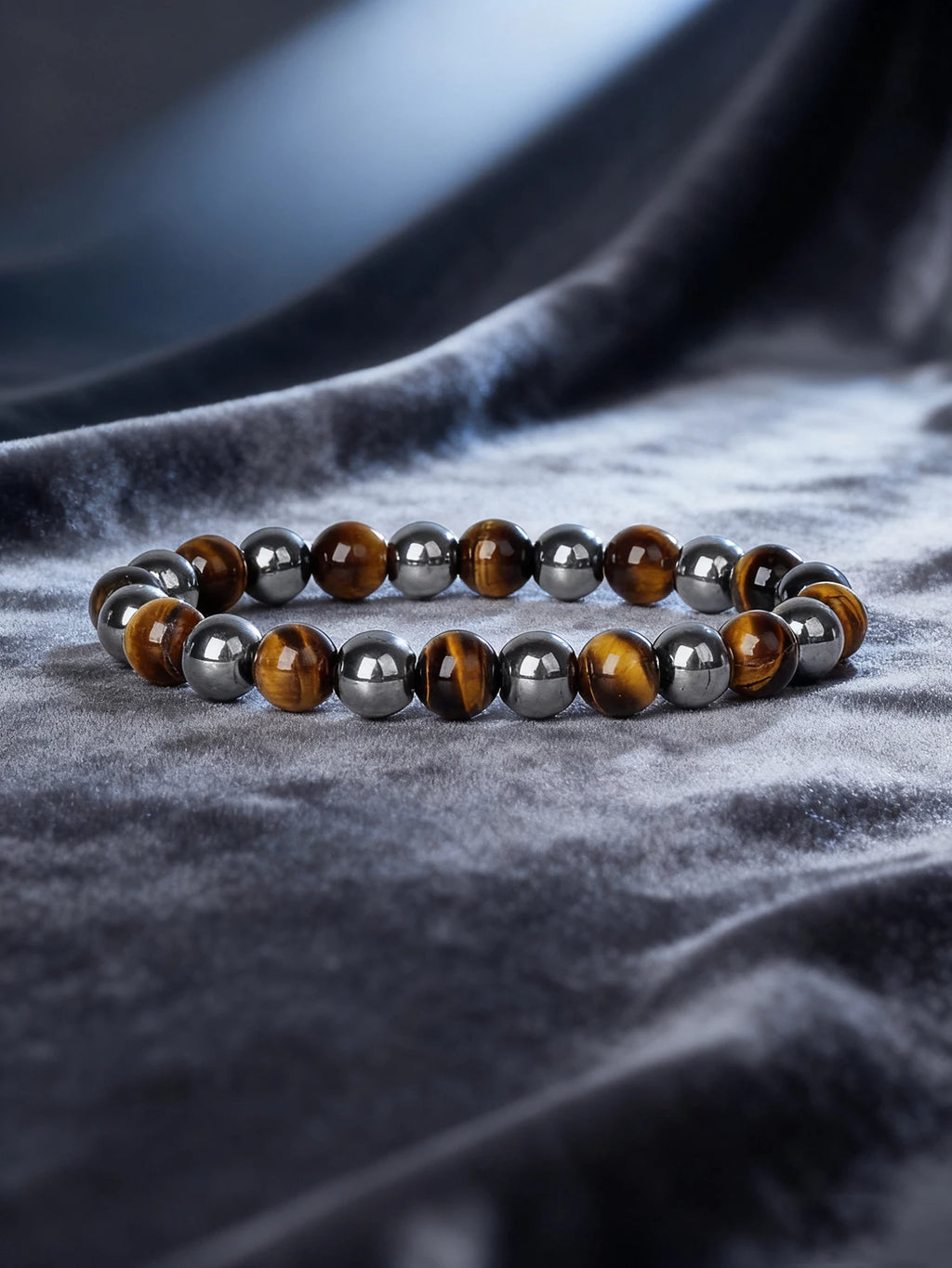 Hematite Stone Bracelet Handmade Woven with Gold color Spacers Cylinder Beads Leather for Energy Protection Reiki Charm Jewelry