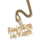 Signature Real Hasta La Muerte Pendant Necklace Two Row Letters Hip Hop Iced Out 5A CZ Capital Initial Anuel AA's
