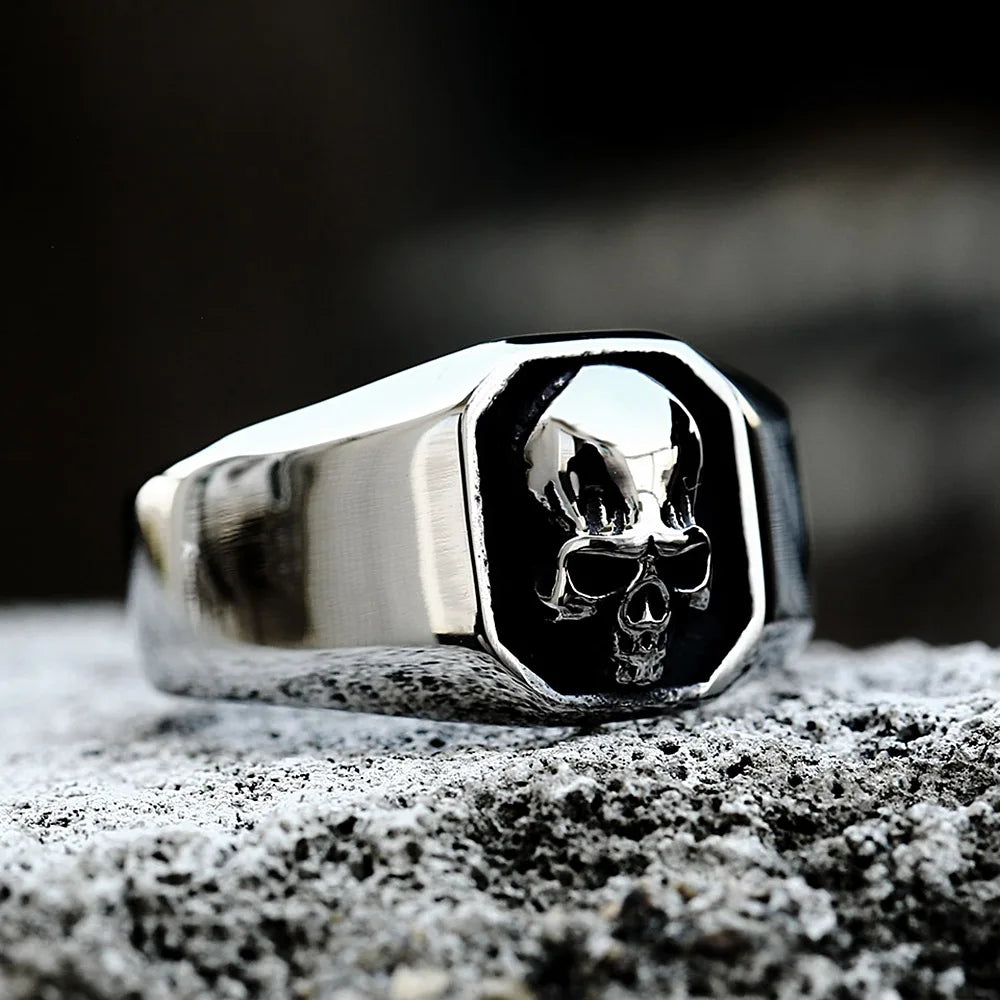 Skull Ring — High Polish Stainless Steel Vintage