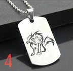 Wolf Dog Tag Pendant Necklace — Stainless Steel