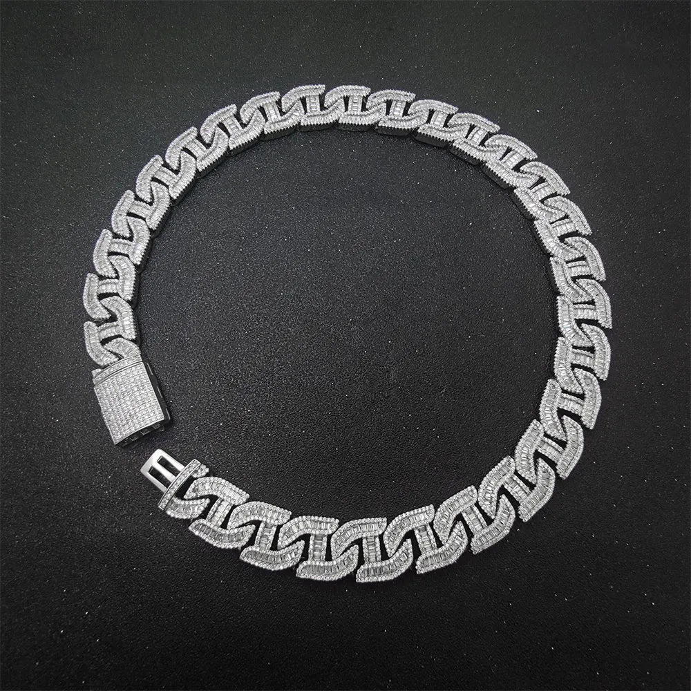 Iced Out Cuban Chain Necklace Stainless Steel 16MM