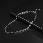 Paperclip & Cable Link Chain Choker Necklace — Stainless Steel