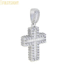 New Cross Pendant Tennis Star Link Chain Necklace for Men Women Iced Out Silver Color Cubic Zirconia Charm Hip Hop Jewelry