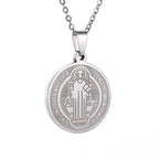 Hip Hop Iced Out San Benito San Benito Holy Medal Pendant Jesus Necklace Religious Amulet Jewelry for Men and Women