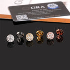Full Moissanite D Color Women's Hip-hop Round Earrings 925 Silver Screw Ear Stud High Quality Fine Jewelry for Women men Gift