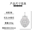 Iced Out King Lion Pendant Necklace — Two-Tone