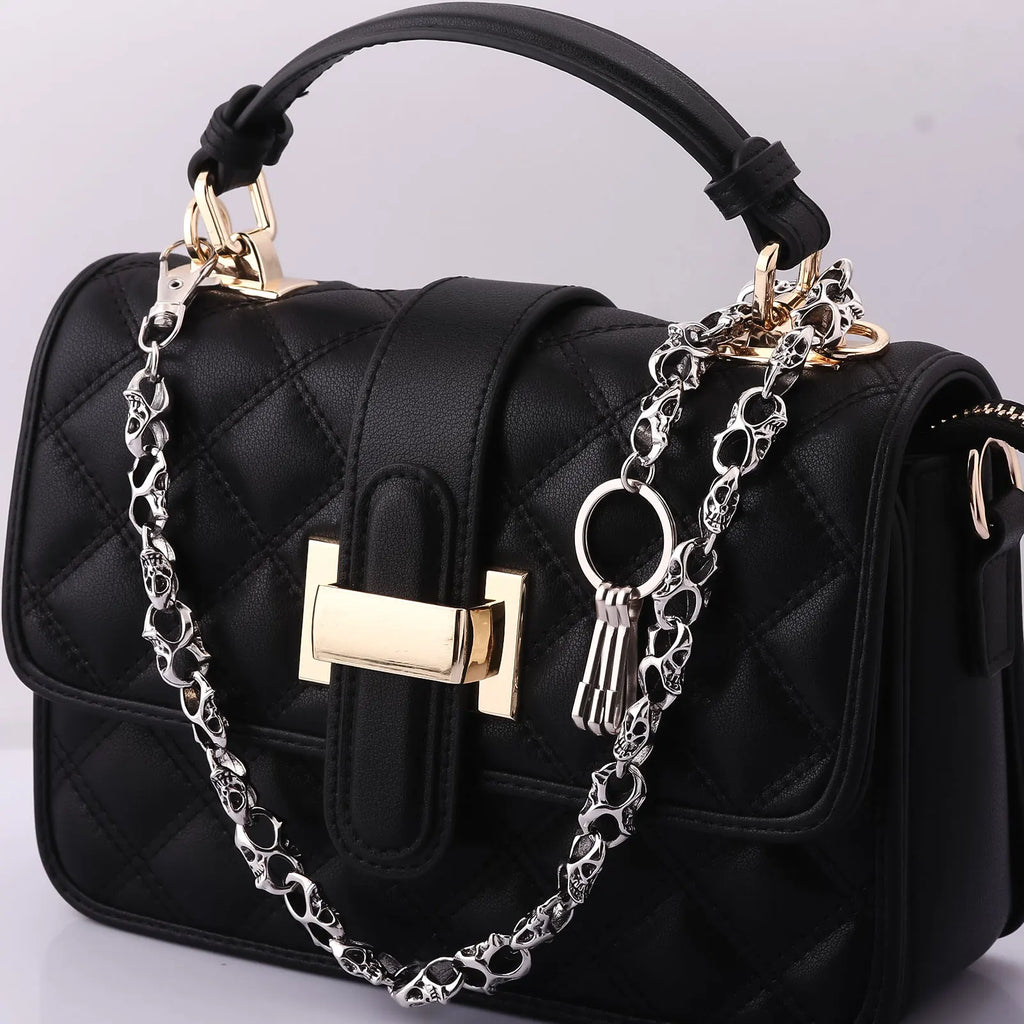 Dark Punk Skull Motorcycle Waist Trouser Chain