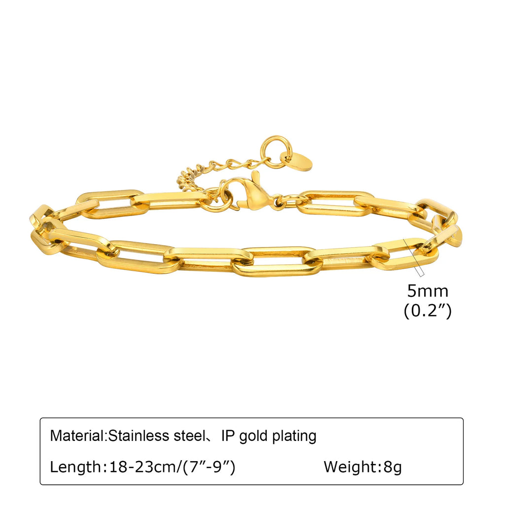 Paperclip Chain Bracelet 5mm — Stainless