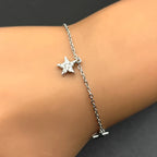 Star Silver Bracelet Sterling Zircon Vintage Mystical