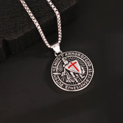Knight Cross Shield Pendant Necklace — Stainless Steel