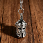 Spartan Roman Viking Bell Pendant Necklace Men Women Vintage Biker Punk Lucky Amulet Helmet Stainless Steel Jewelry Gift Dropshi