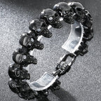 Gothic Stainless Steel Motorcycle Chain Bracelet for Man Casting Men's Bracelets of Skull Heads Skeleton Jewelry